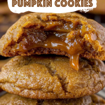 Caramel Stuffed Pumpkin Cookies