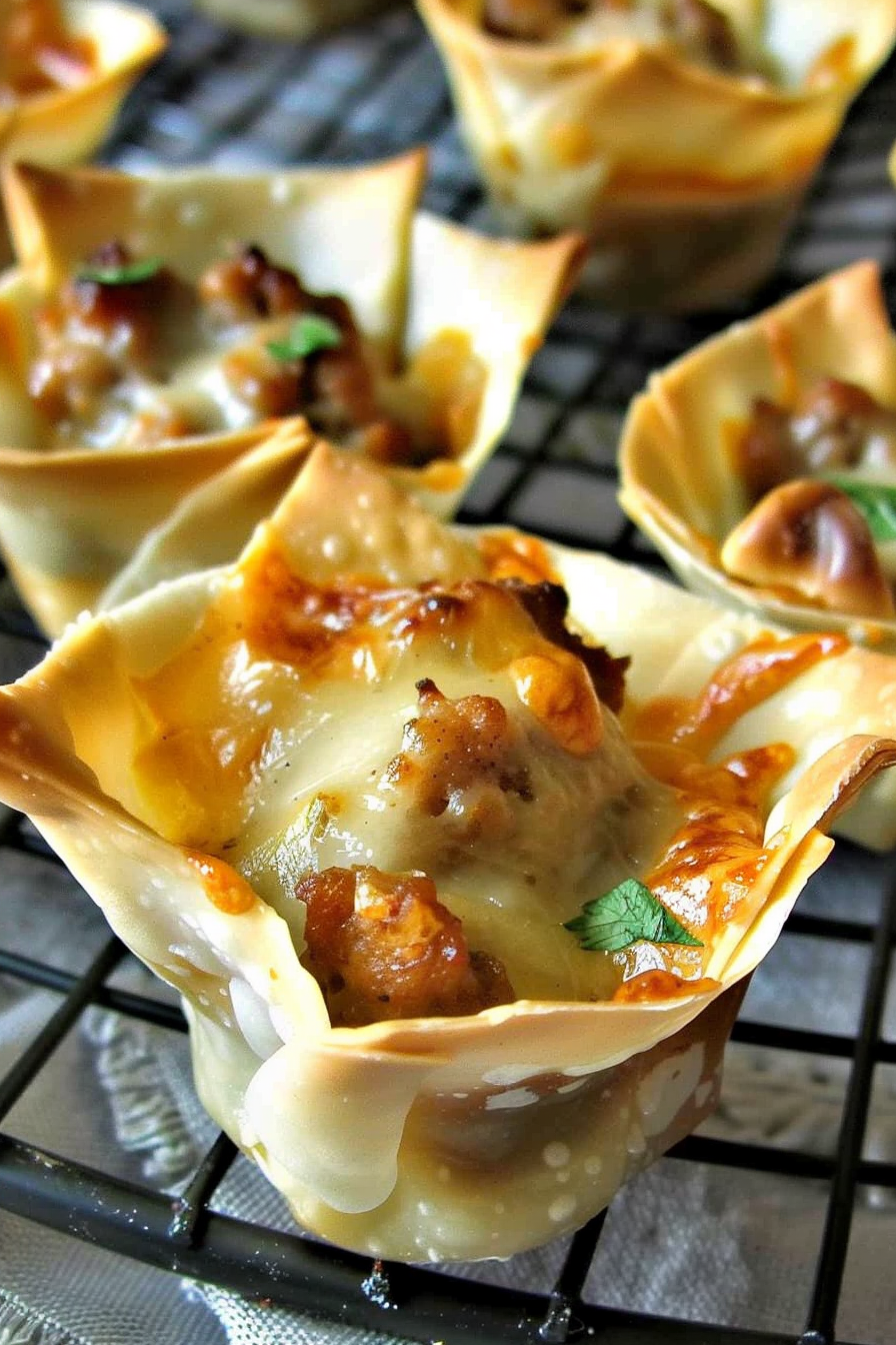 Delicious Sausage Wonton Cups