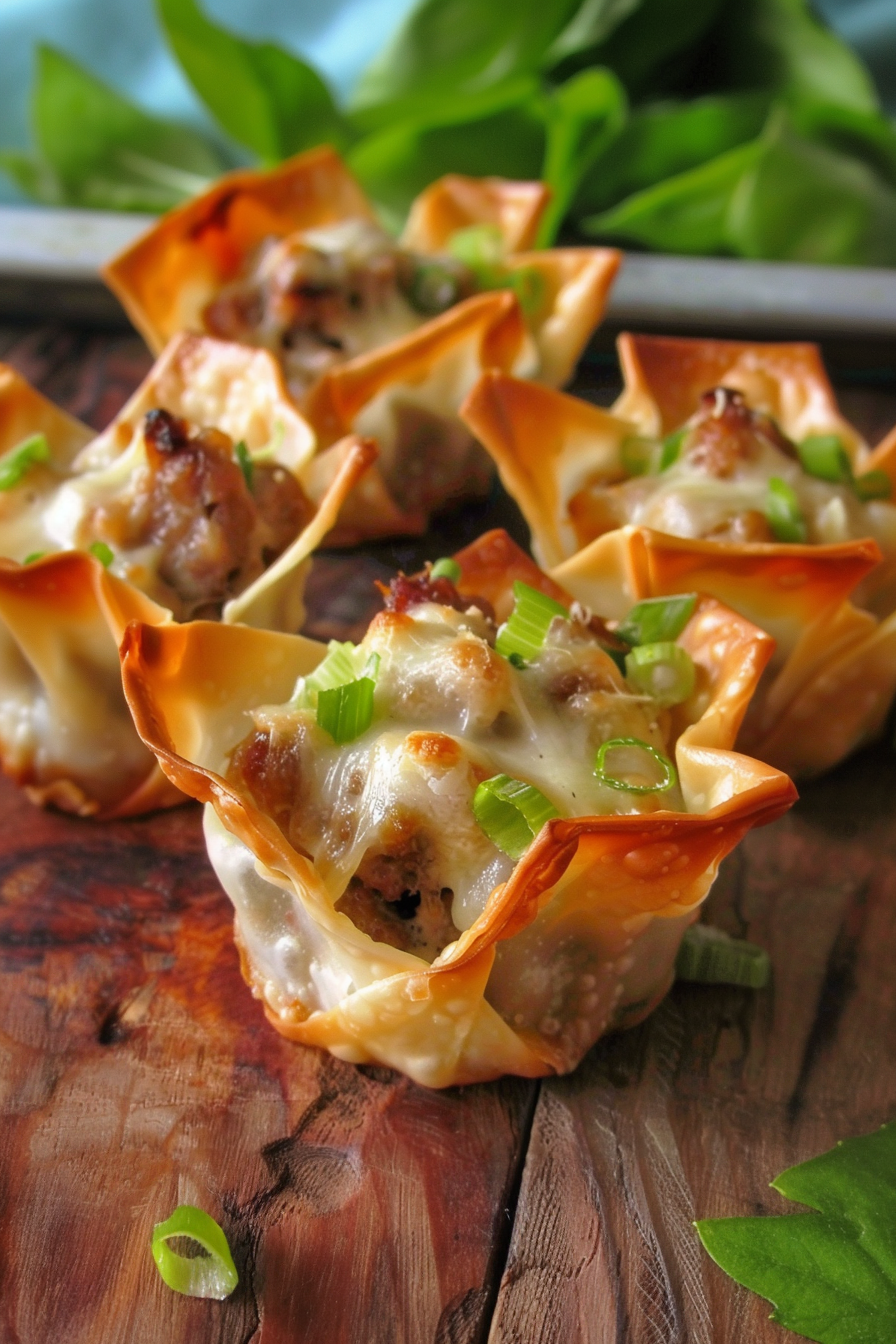 Delicious Sausage Wonton Cups