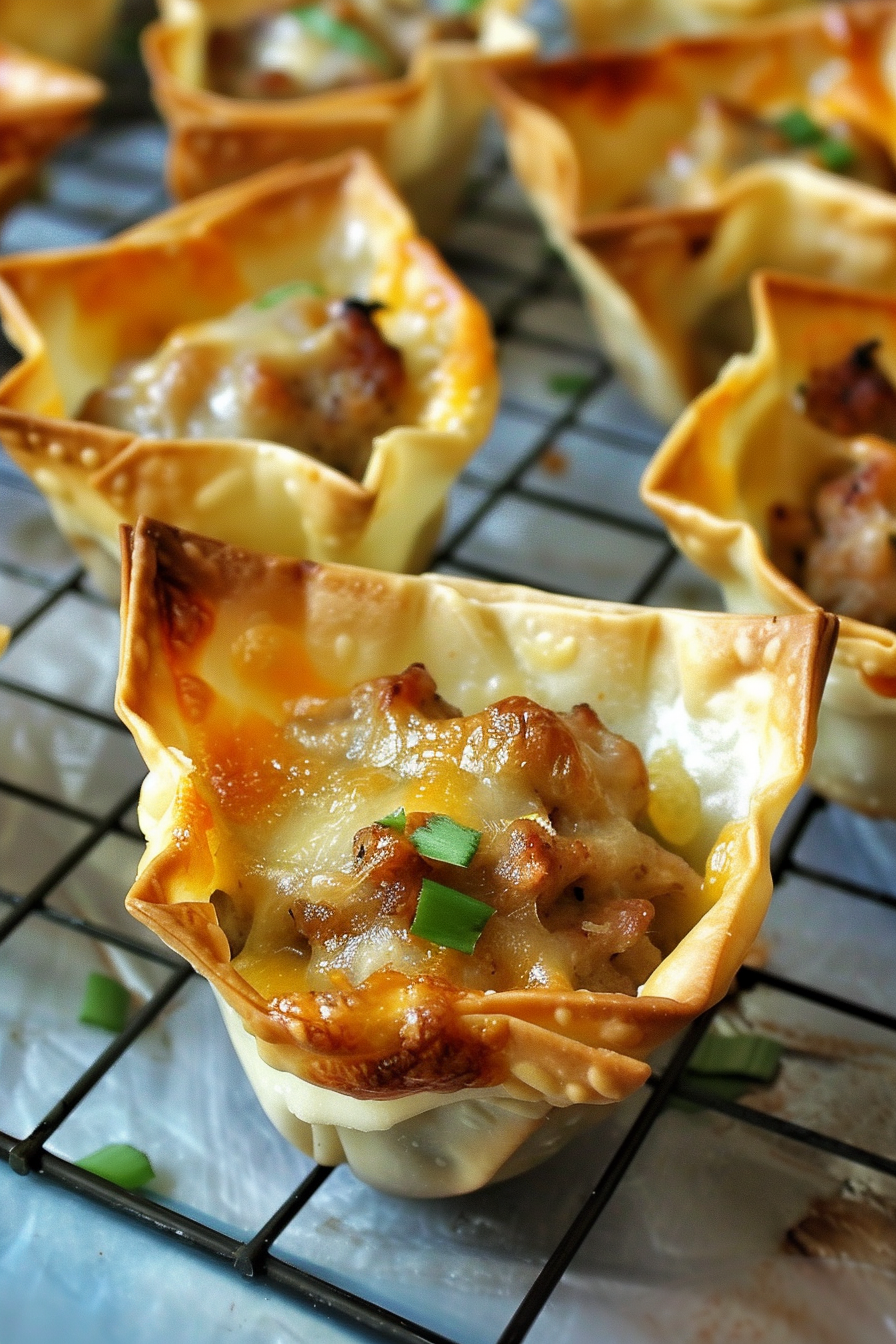 Delicious Sausage Wonton Cups