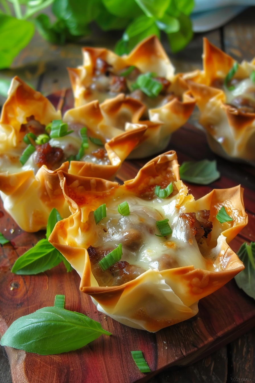 Delicious Sausage Wonton Cups