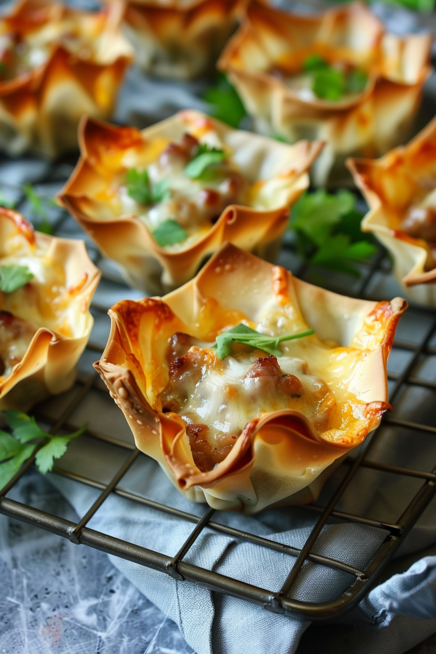 Delicious Sausage Wonton Cups