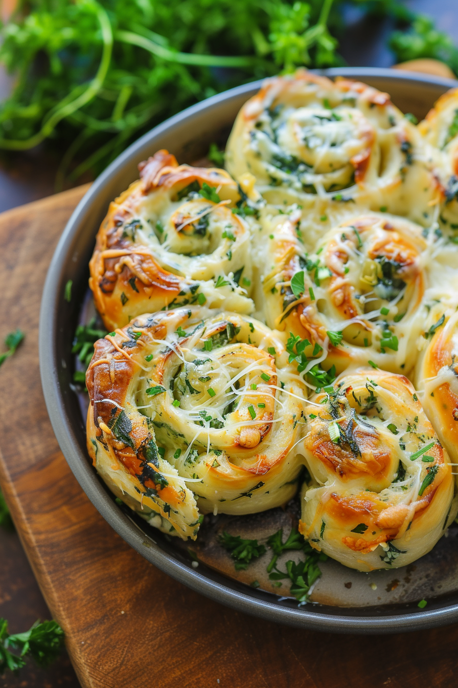 Cheesy Spinach and Artichoke Pinwheels