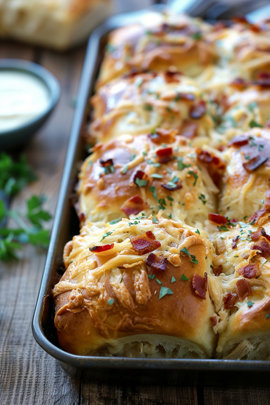 Chicken Bacon Ranch Pull Apart Rolls