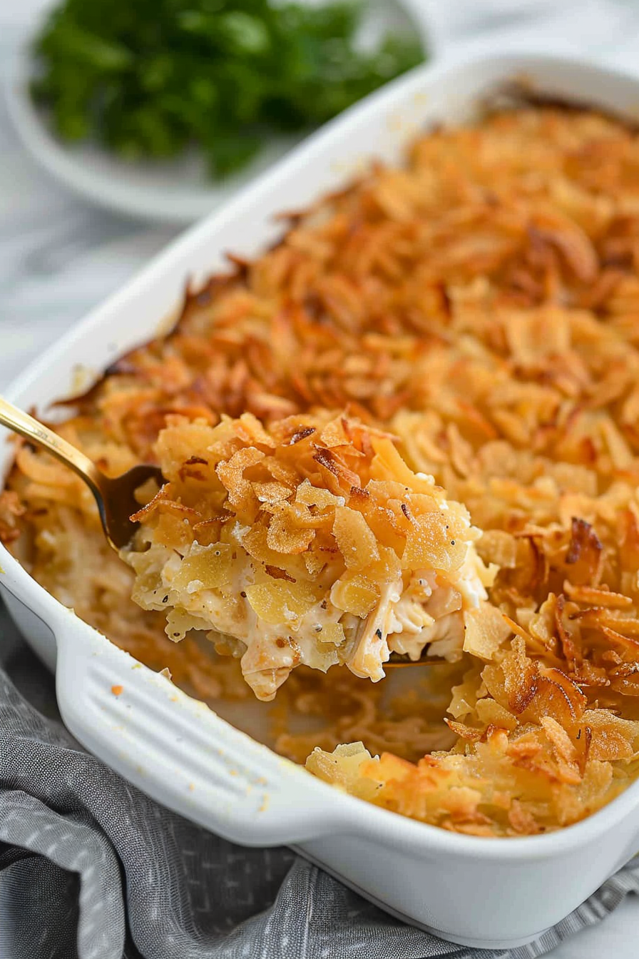 Easy Chicken Hashbrown Casserole Recipe