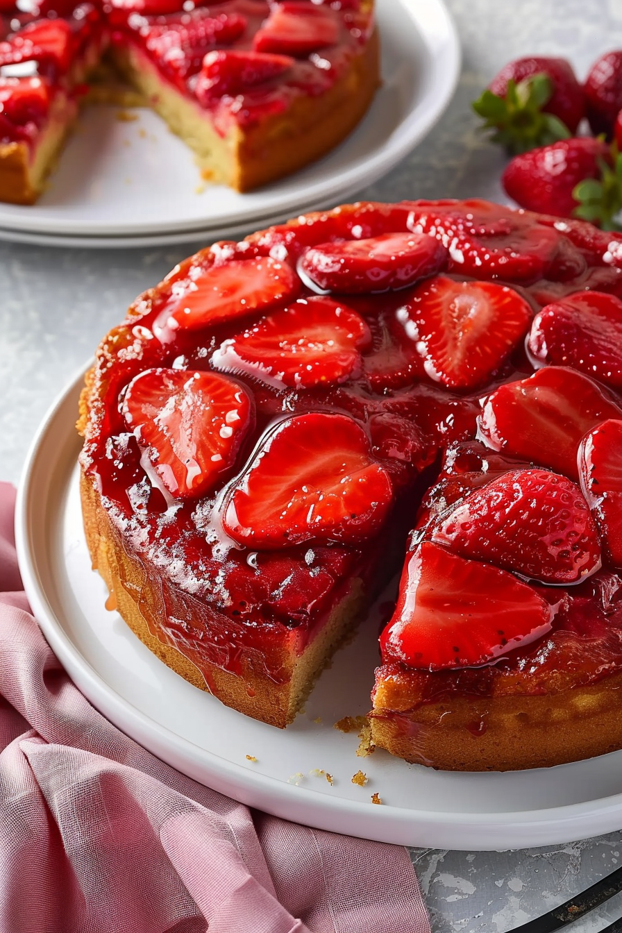 Fresh Strawberry Upside Down Cake Recipe