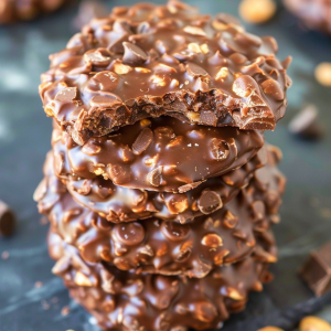 Healthy No Bake Chocolate Peanut Butter Crunch Cookies