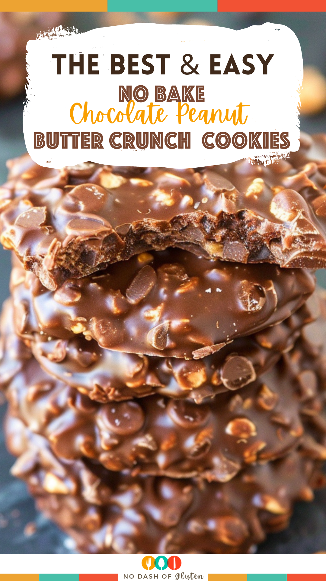 Healthy No Bake Chocolate Peanut Butter Crunch Cookies