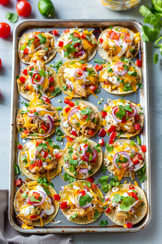 Mini Chicken Sheet Pan Tostadas