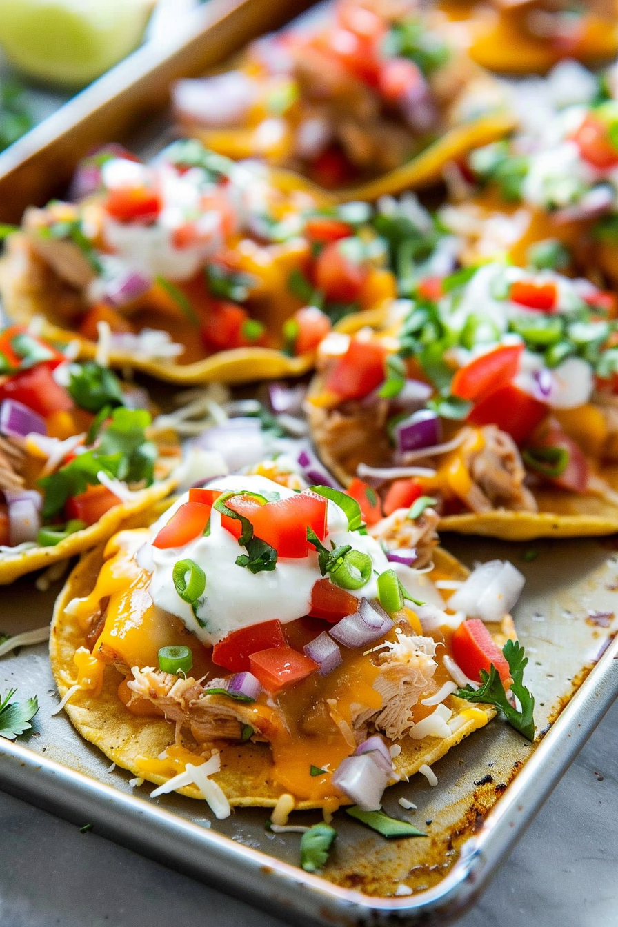 Mini Chicken Sheet Pan Tostadas