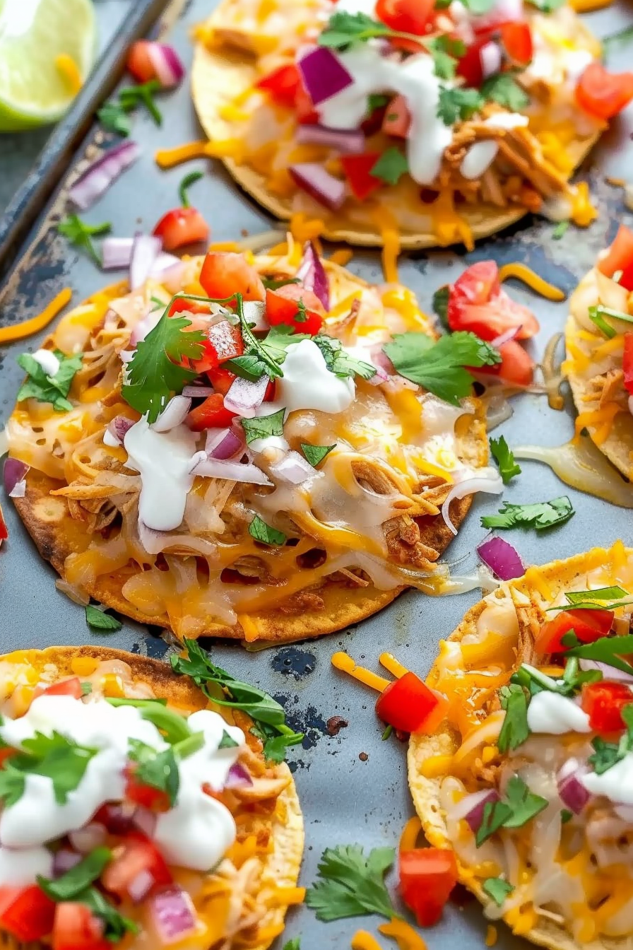 Mini Chicken Sheet Pan Tostadas