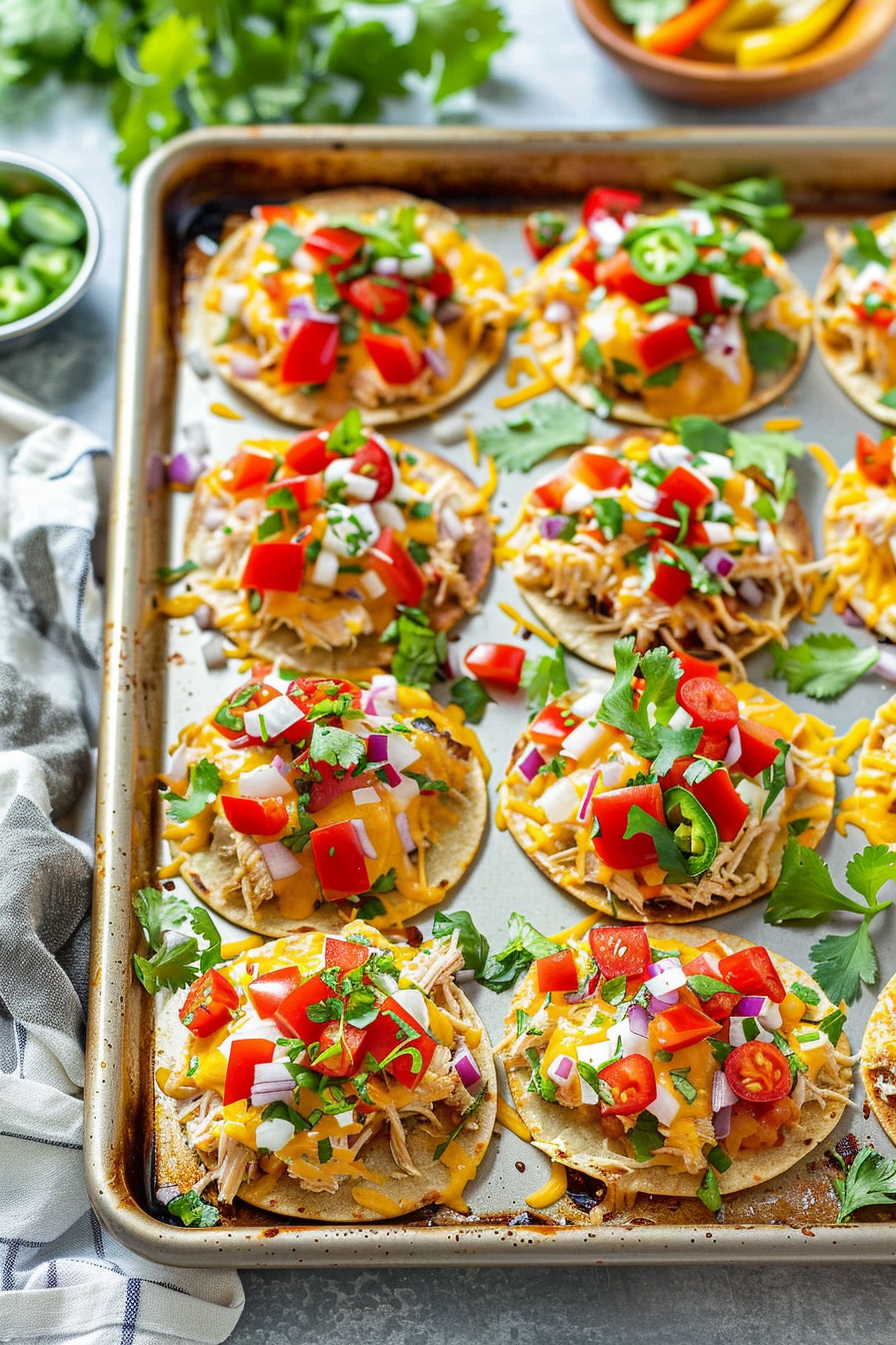 Mini Chicken Sheet Pan Tostadas