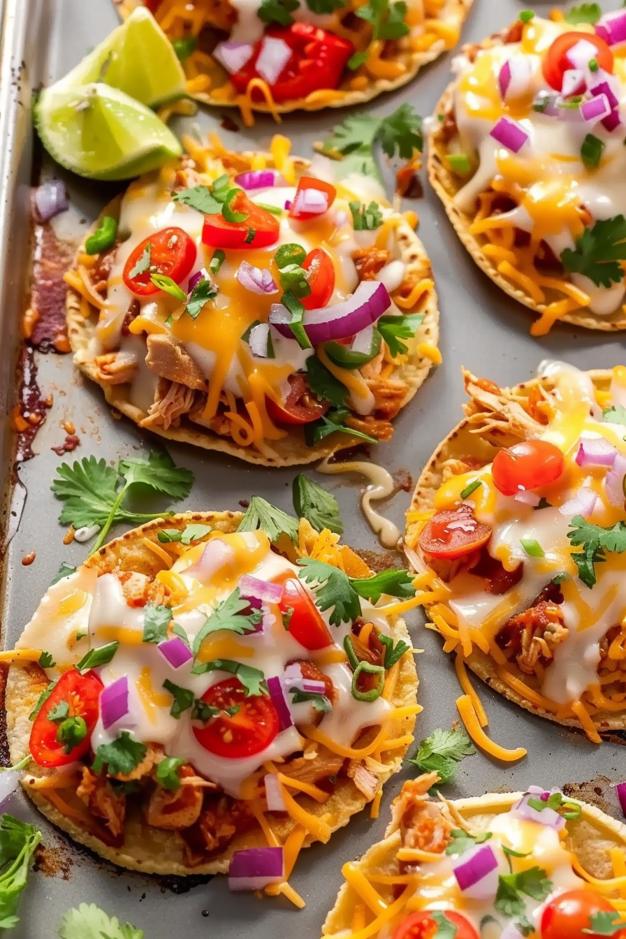 Mini Chicken Sheet Pan Tostadas