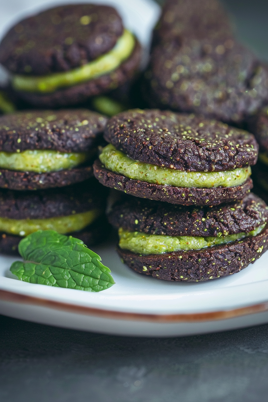 Easy Mint Moringa Vegan Oreos