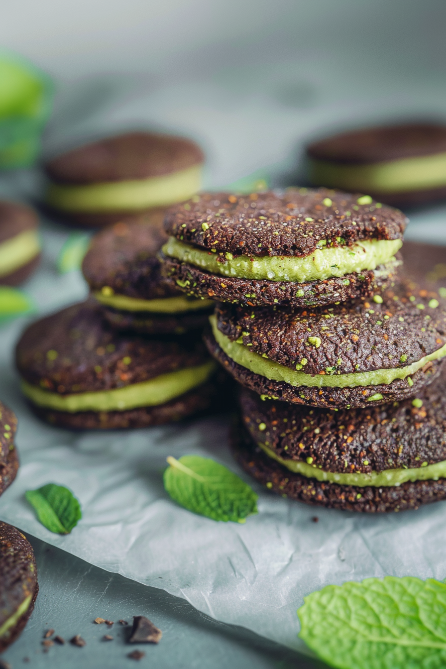 Easy Mint Moringa Vegan Oreos