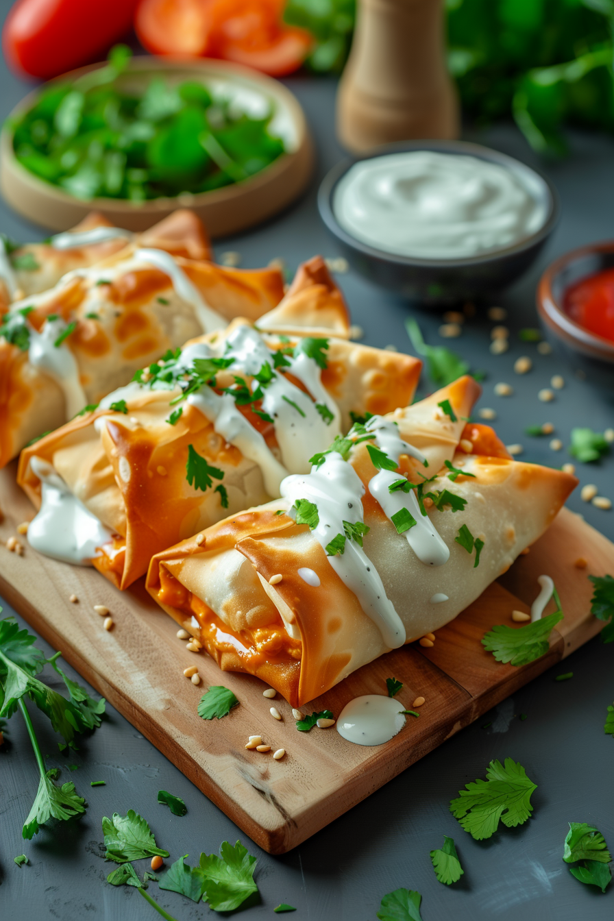 Buffalo Chicken Egg Rolls Recipe