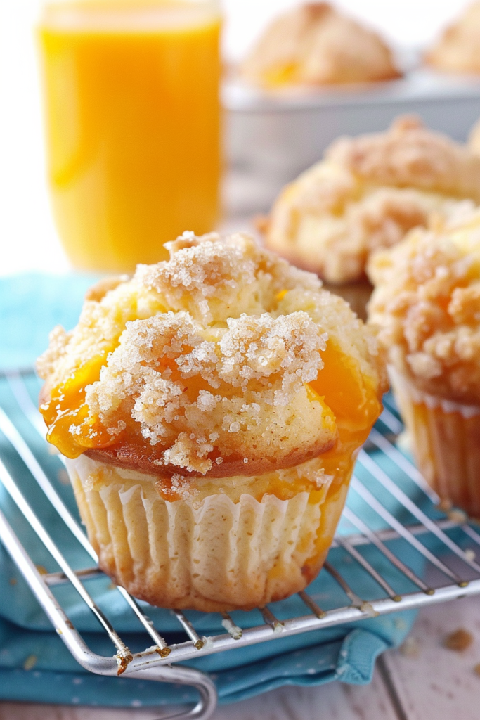 Homemade Peach Cobbler Muffins