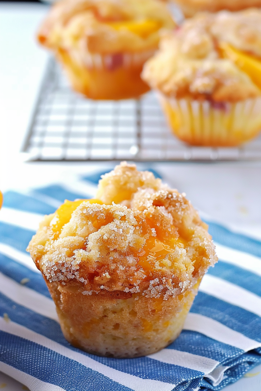 Homemade Peach Cobbler Muffins