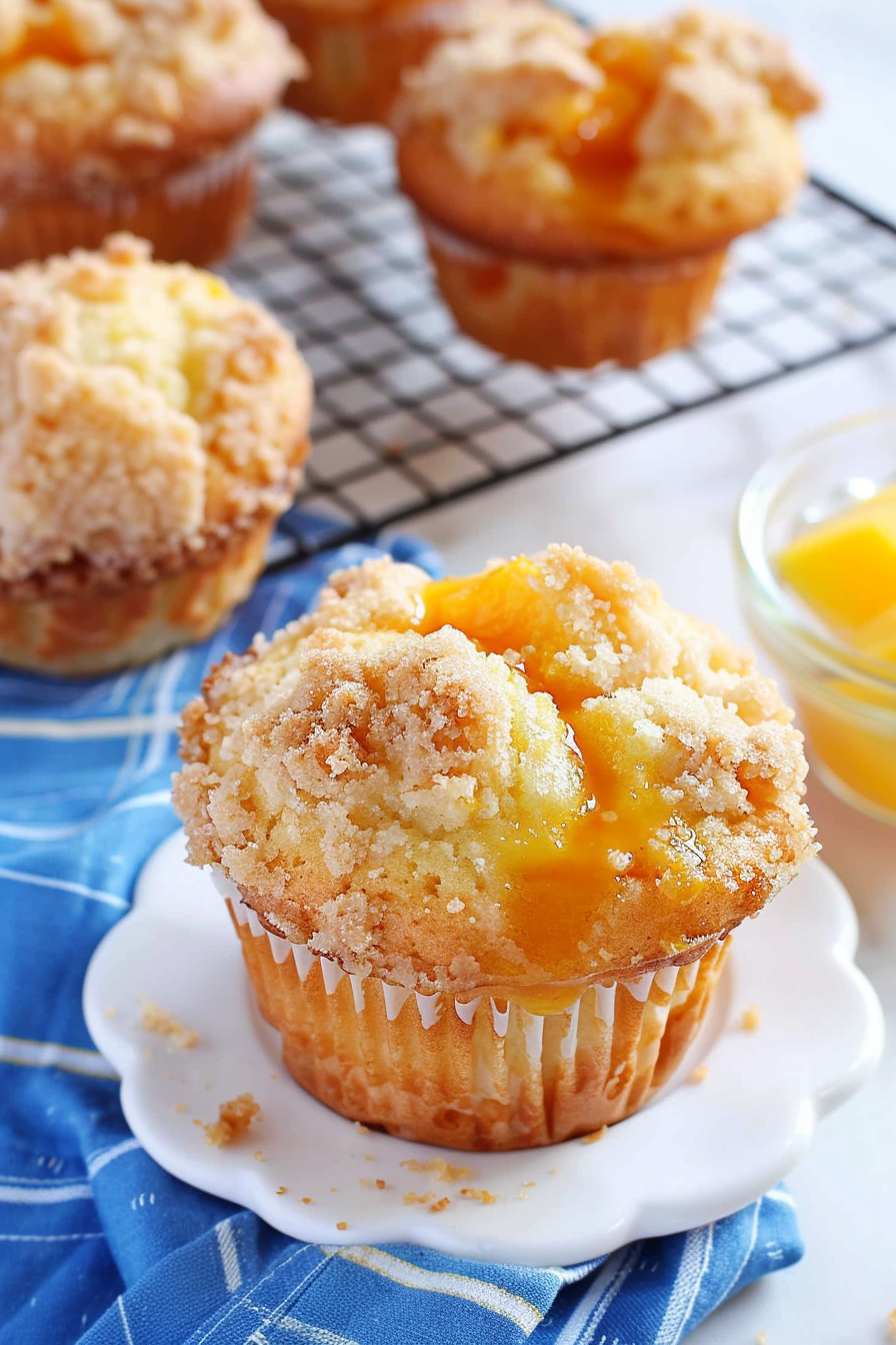 Homemade Peach Cobbler Muffins