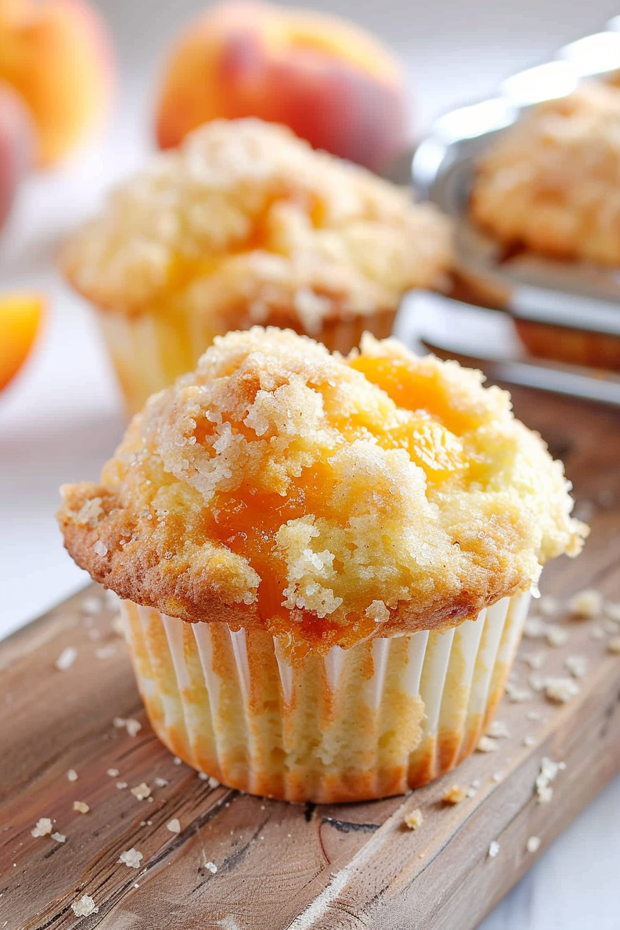 Homemade Peach Cobbler Muffins