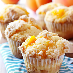 Homemade Peach Cobbler Muffins