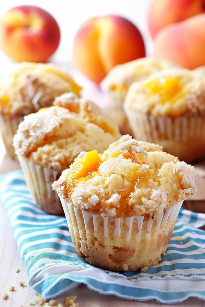 Homemade Peach Cobbler Muffins