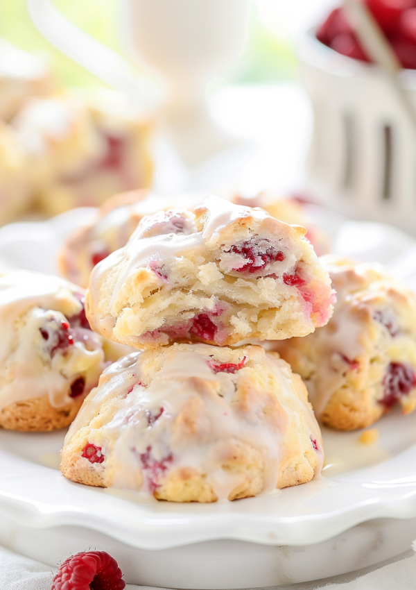 Fluffy Lemon Raspberry Scones