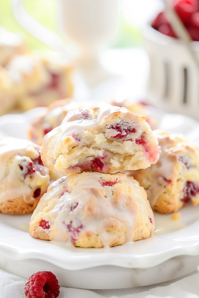 Fluffy Lemon Raspberry Scones