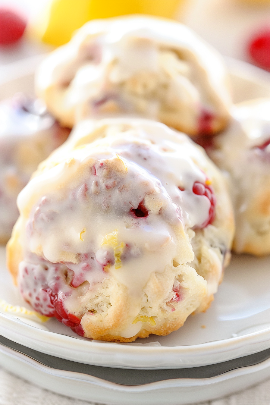 Fluffy Lemon Raspberry Scones