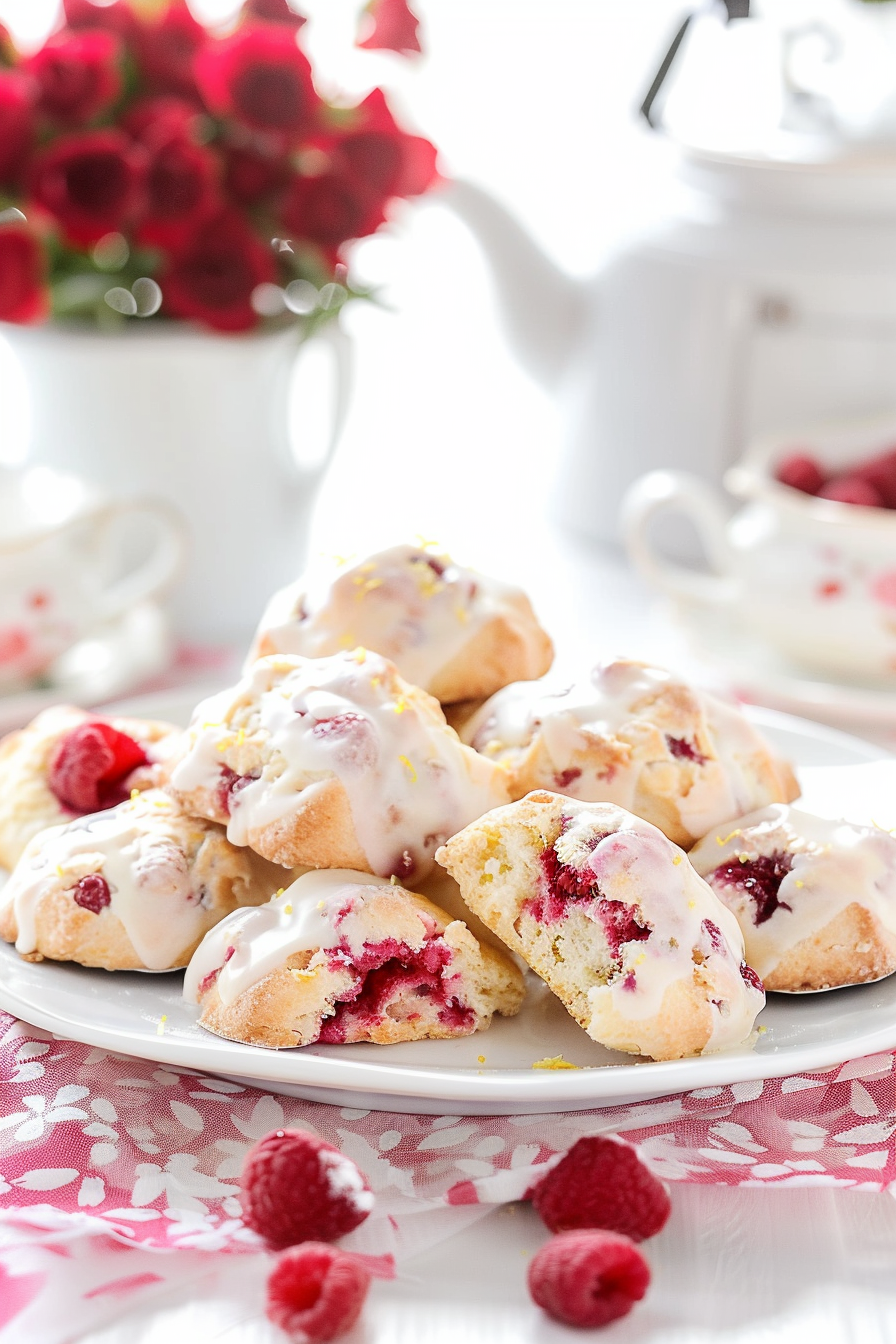 Fluffy Lemon Raspberry Scones