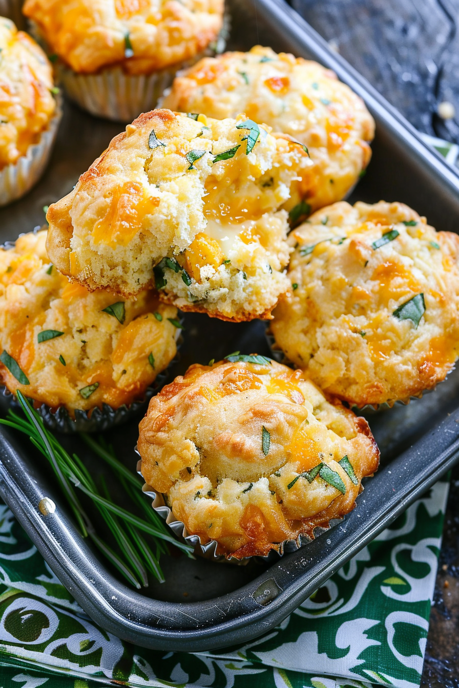 Homemade Savory Cheddar Muffins