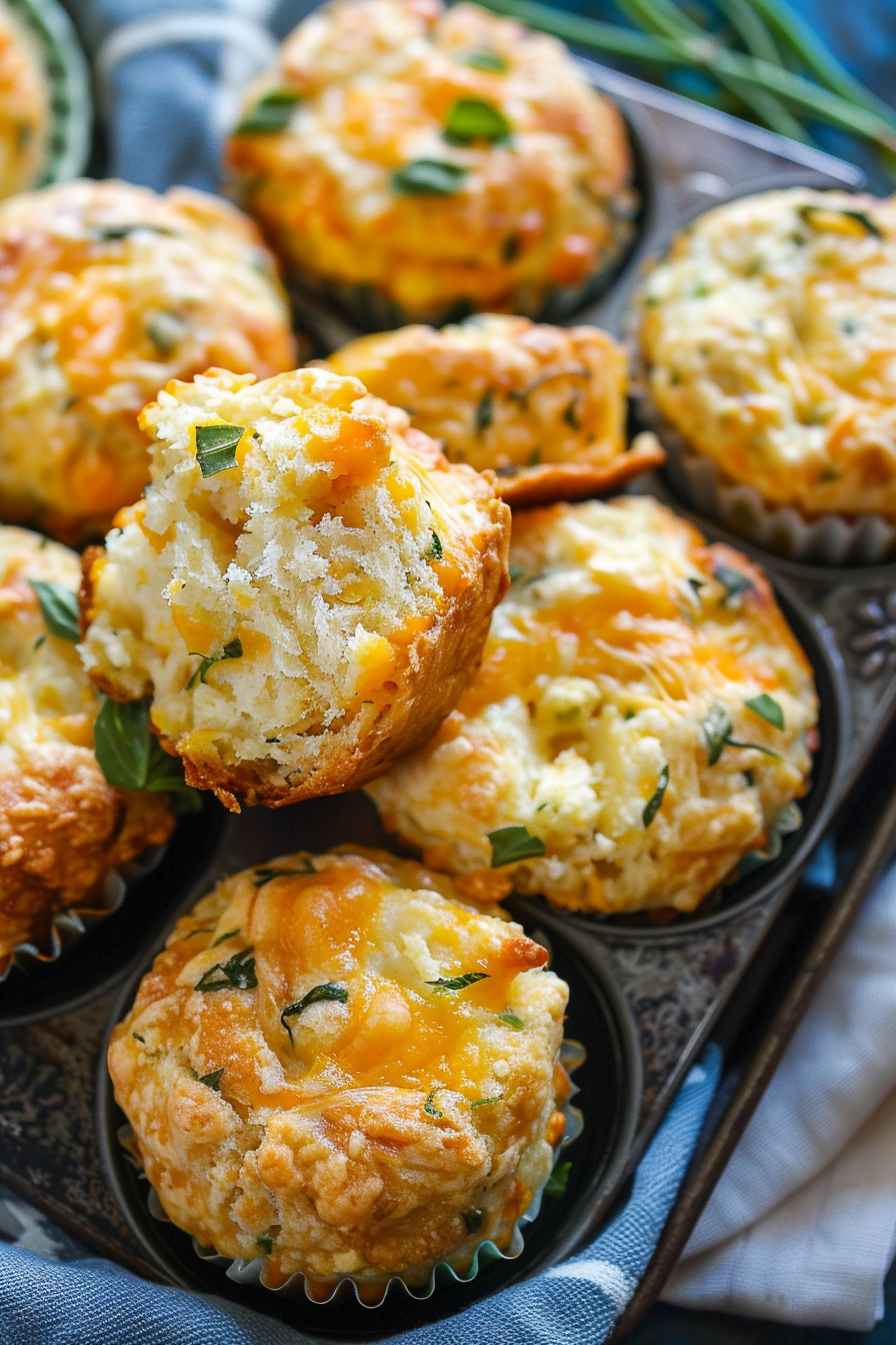 Homemade Savory Cheddar Muffins