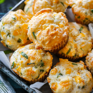 Homemade Savory Cheddar Muffins