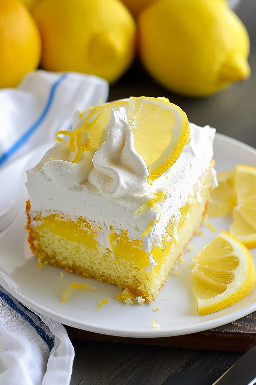 Triple Lemon Poke Cake