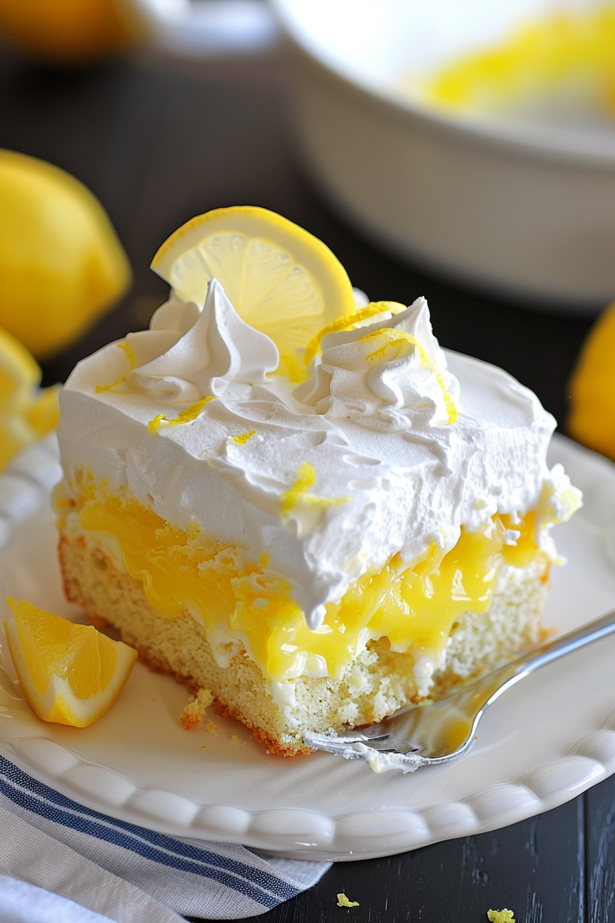 Triple Lemon Poke Cake