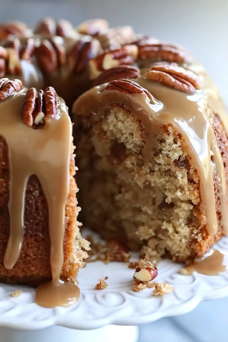 Apple Pecan Cake with Caramel Glaze Recipe