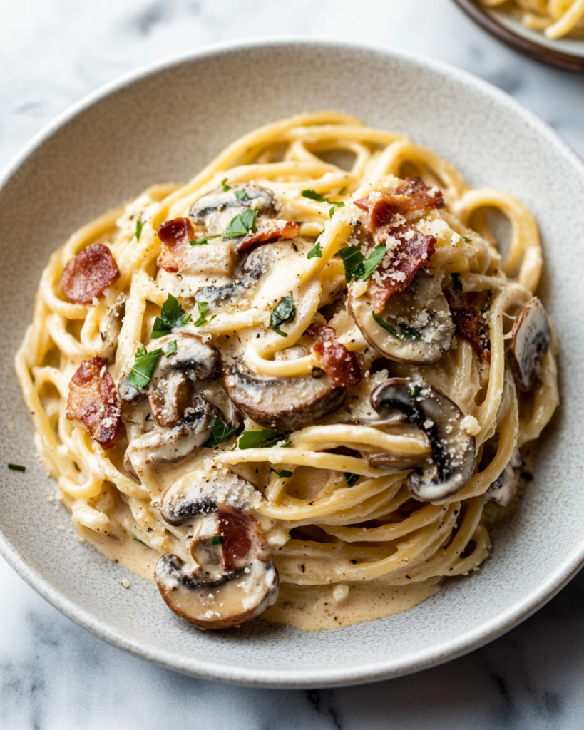 Bacon Mushroom Pasta Recipe