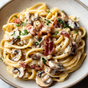 Bacon Mushroom Pasta Recipe