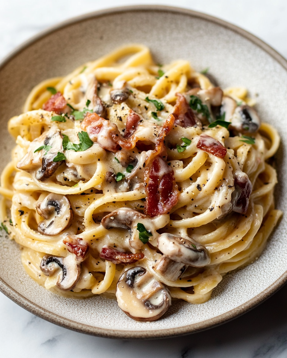 Bacon Mushroom Pasta Recipe