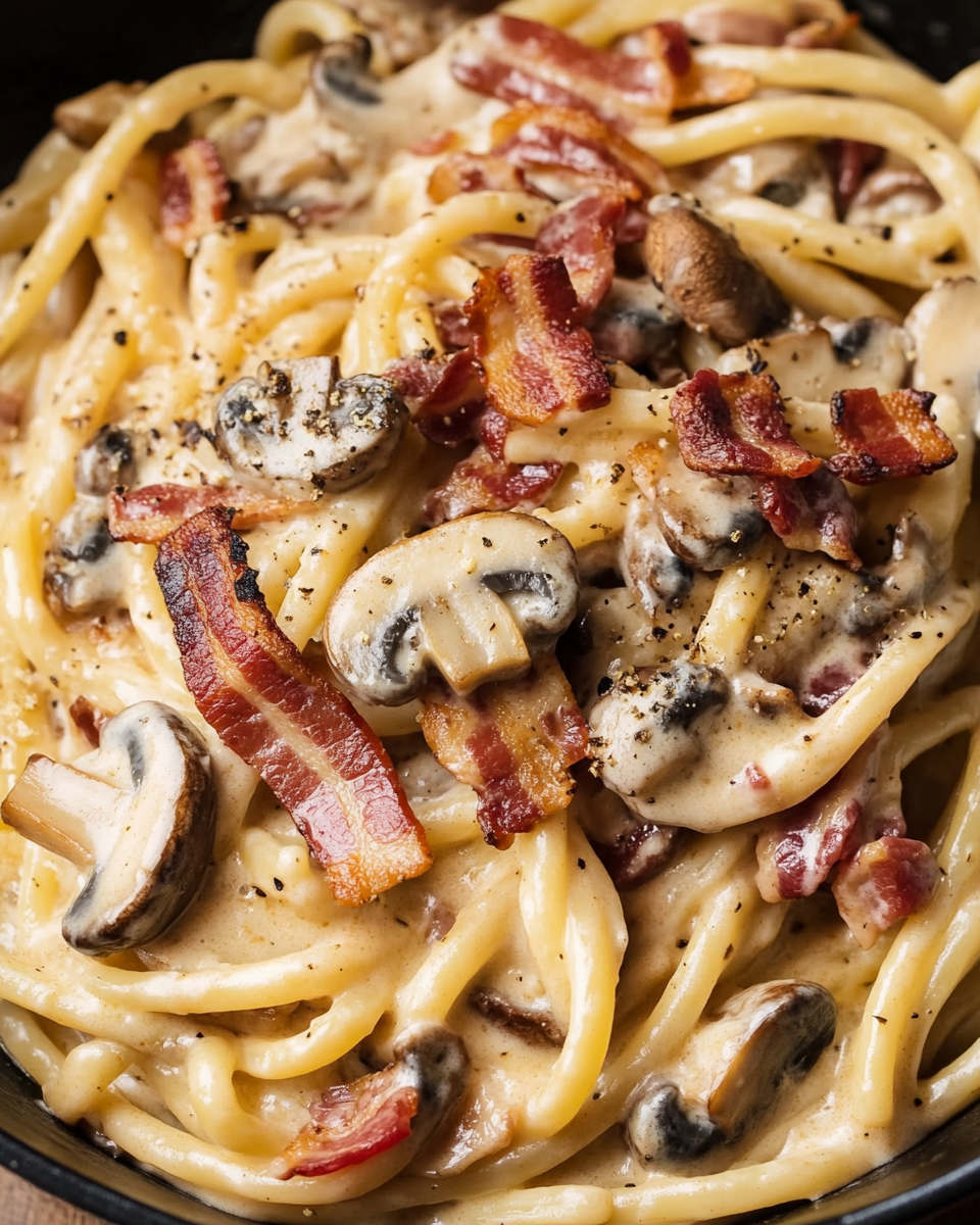 Bacon Mushroom Pasta Recipe