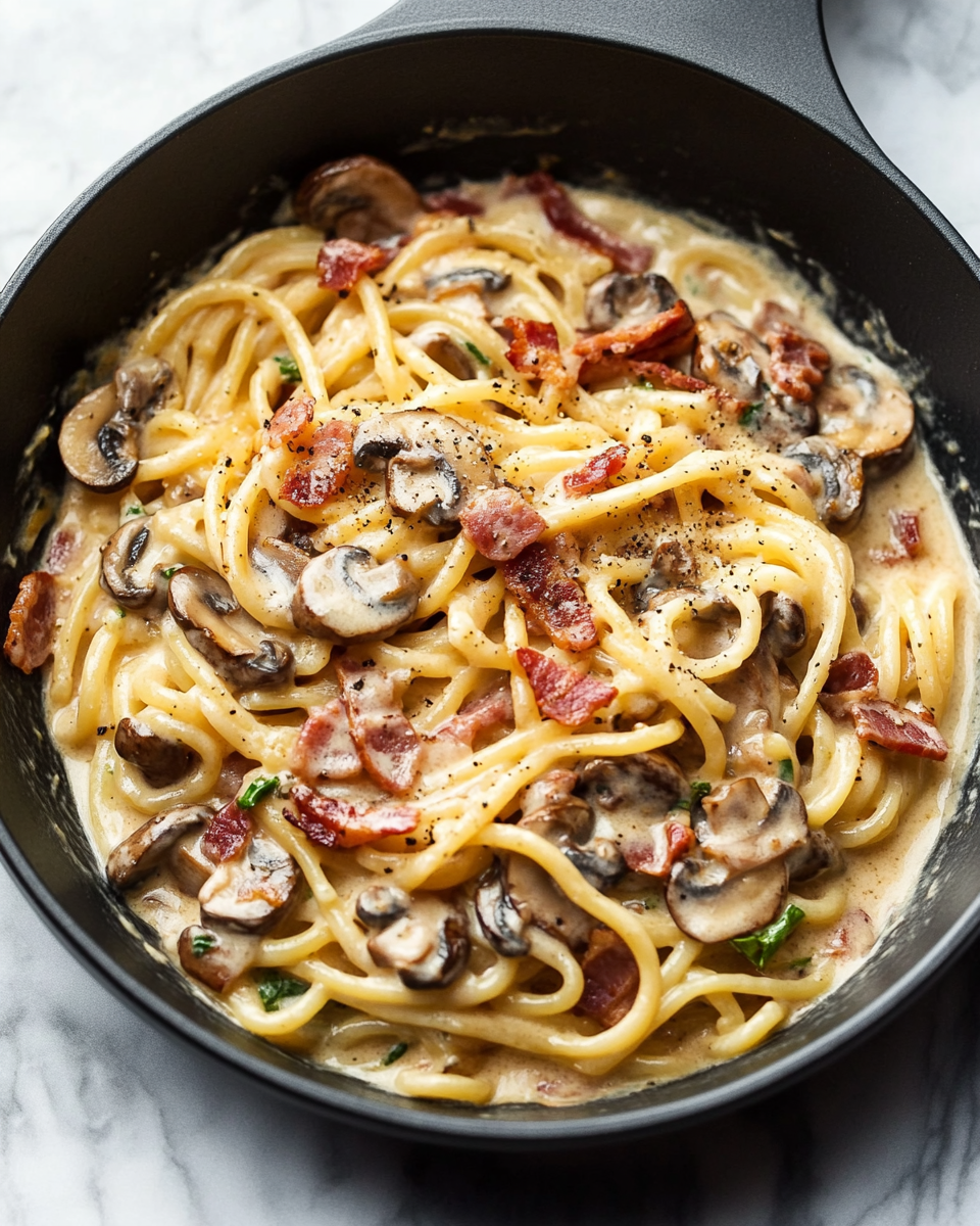 Bacon Mushroom Pasta Recipe