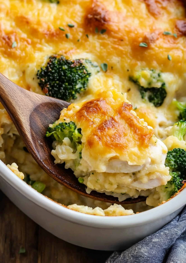 Broccoli Cheddar Chicken and Rice Casserole Recipe