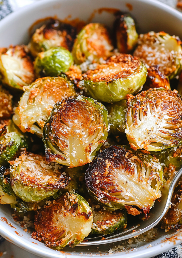 Easy Parmesan Roasted Brussels Sprouts