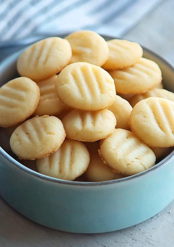 Mini Butter Cookies Recipe (3-Ingredients)