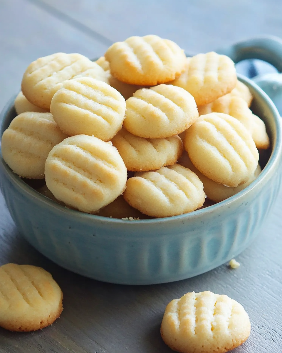 Mini Butter Cookies Recipe (3-Ingredients)