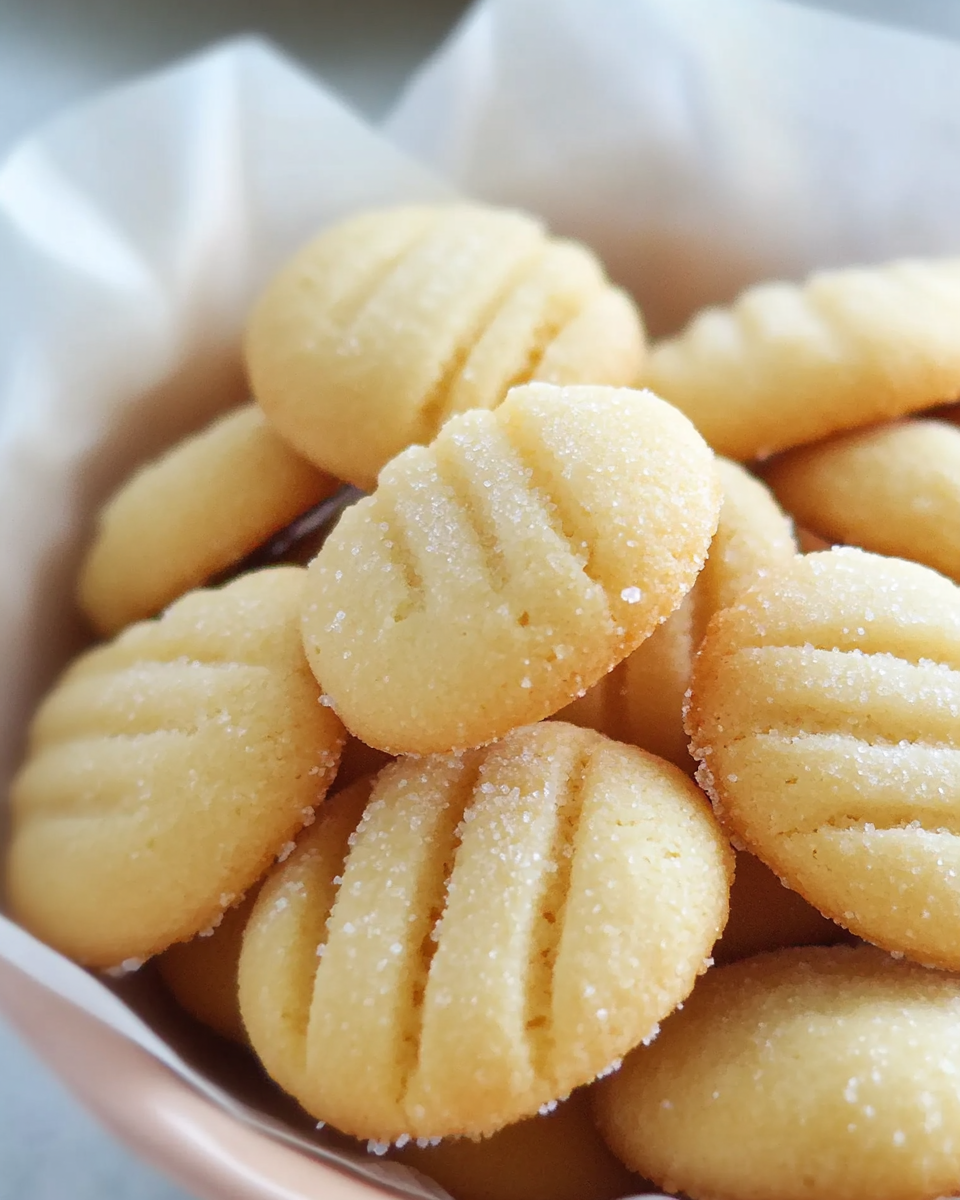 Mini Butter Cookies Recipe (3-Ingredients)