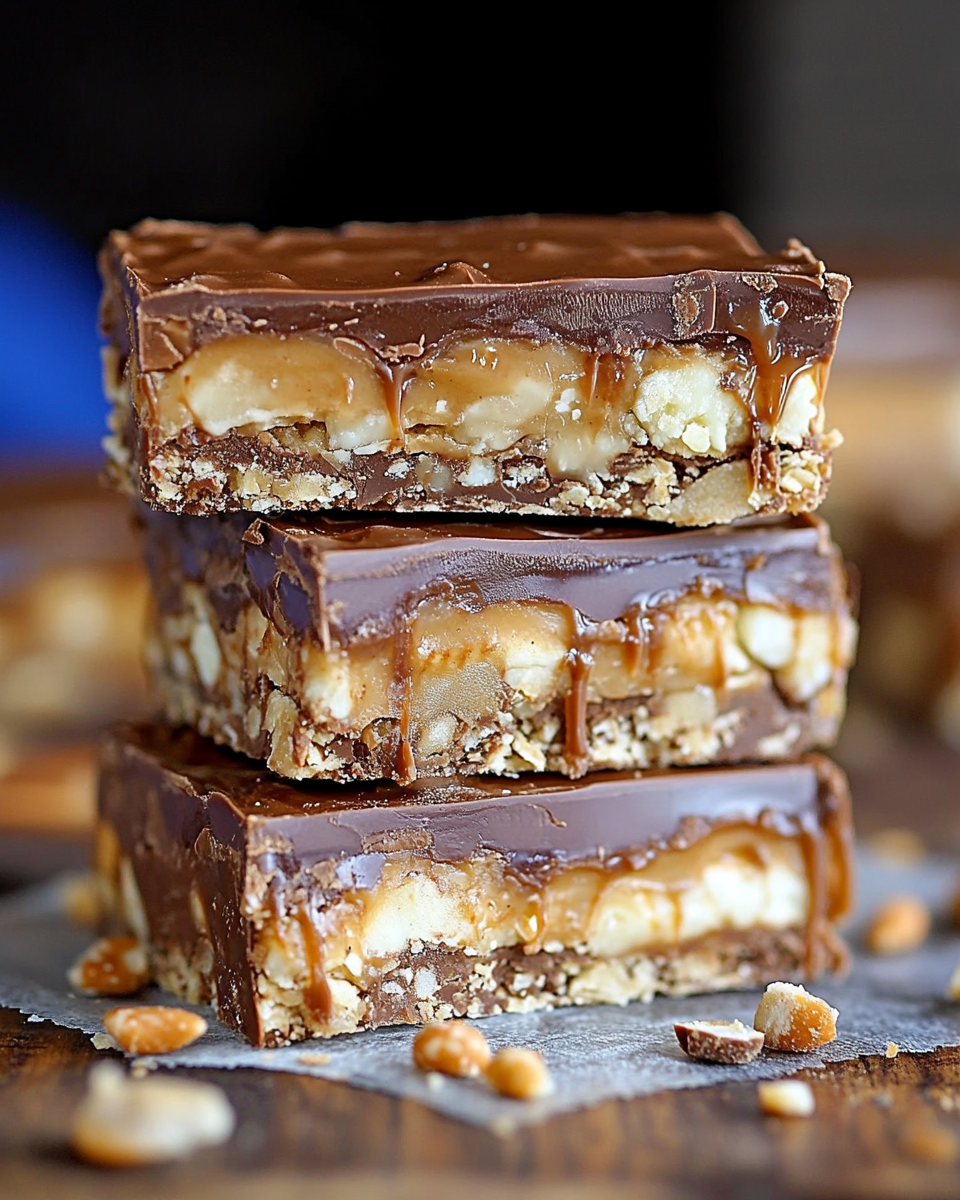 No-Bake Snickers Crunch Bars Recipe