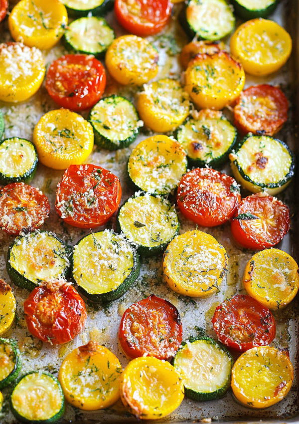 Roasted Garlic Zucchini and Tomatoes