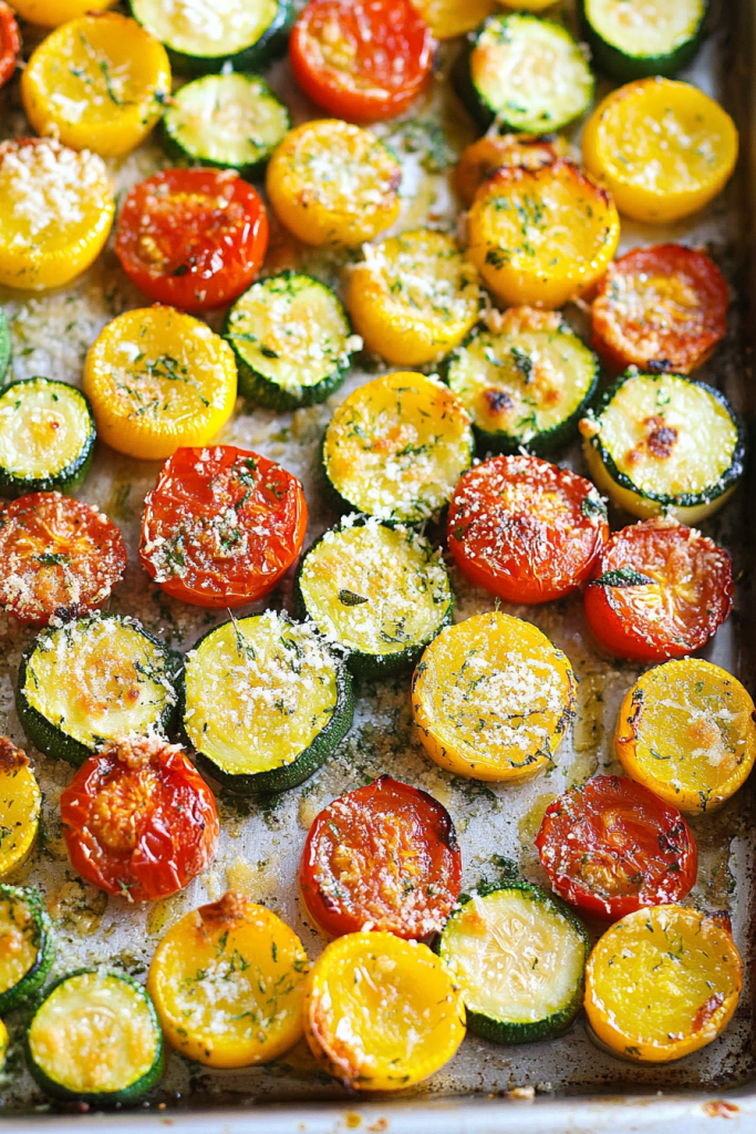 Roasted Garlic Zucchini and Tomatoes