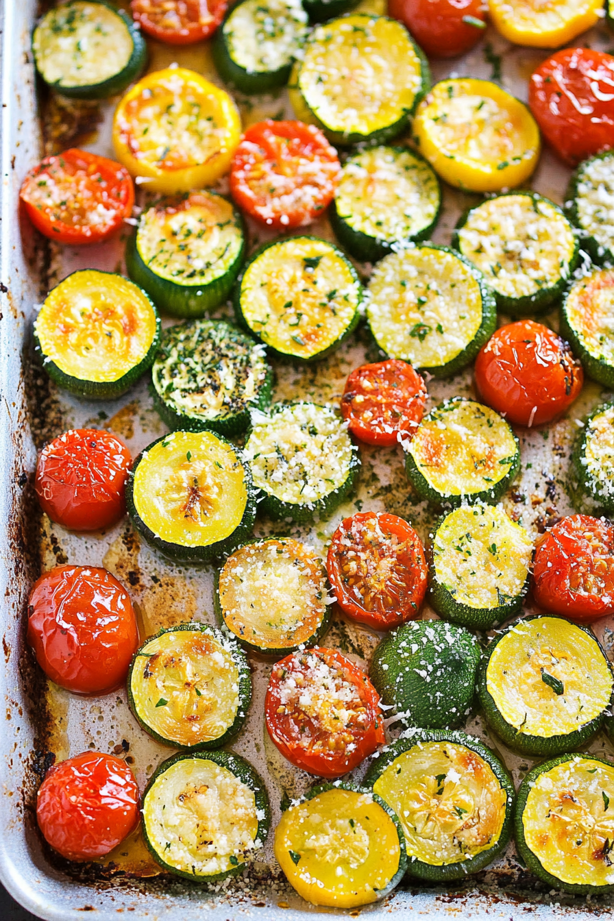 Roasted Garlic Zucchini and Tomatoes